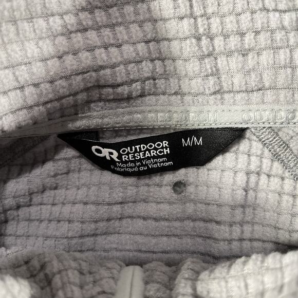 OUTDOOR RESEARCH 1/4 ZIP WOMENS MEDIUM GRAY HEATHERED TECH GRID FLEECE HIKING - Picture 4 of 10